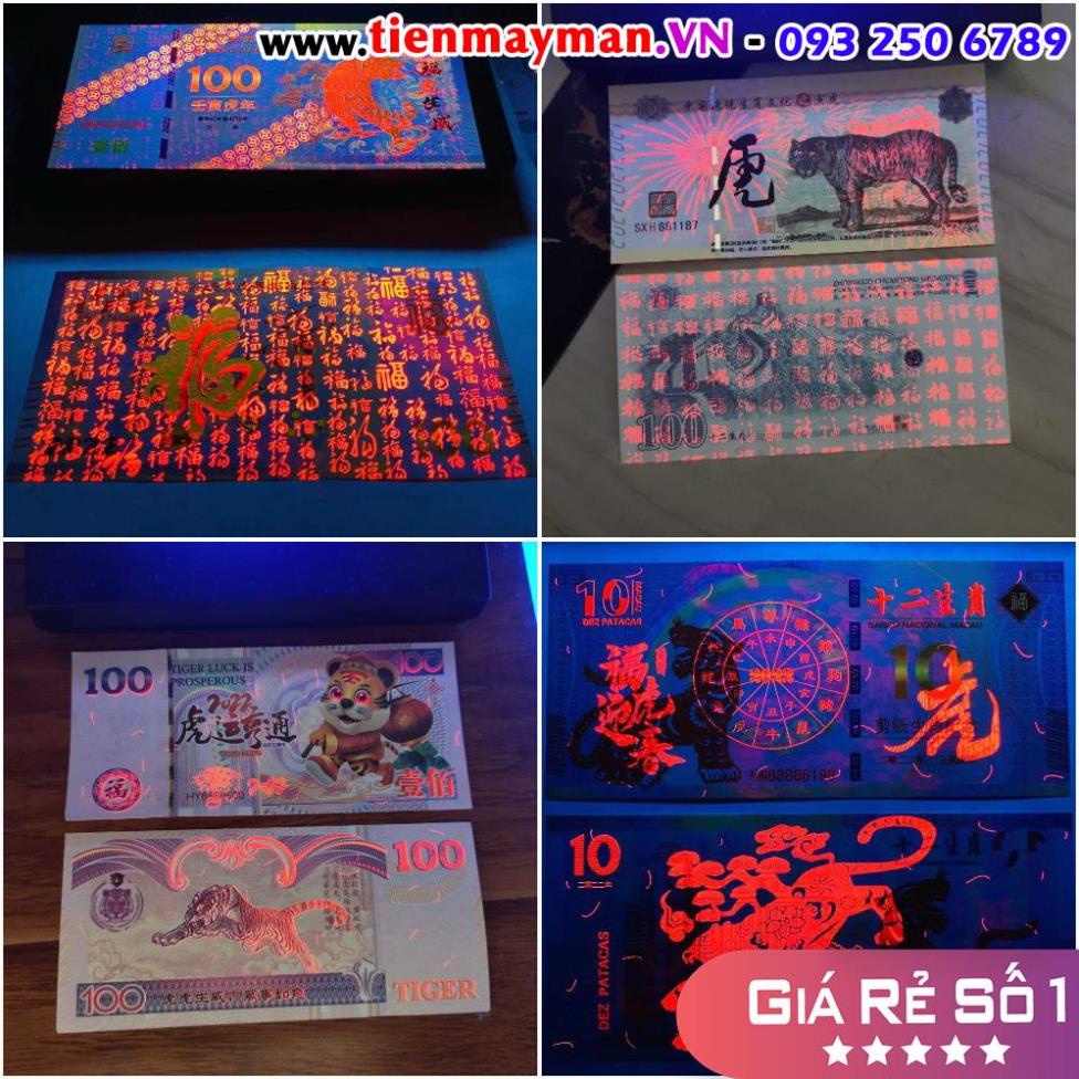 [RẺ NHẤT MẠNG] Bộ 4 Tiền Hình Con Hổ (Cọp)  Macao Lưu Niệm Patacas Lì Xì Tết 2022