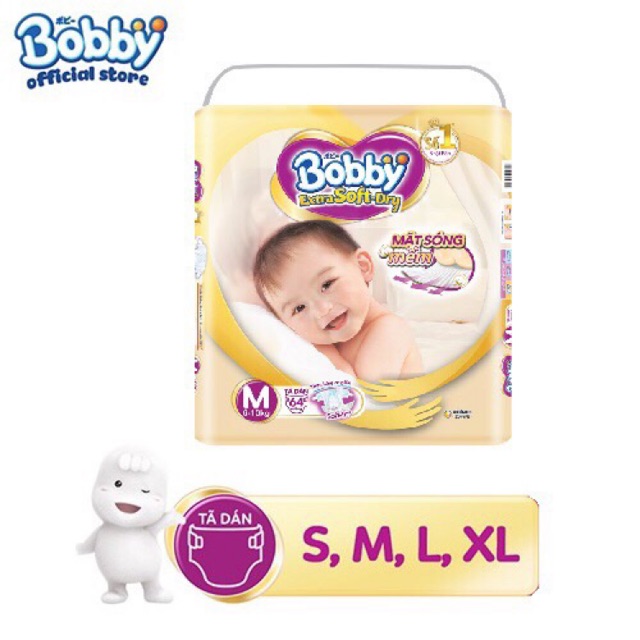 Tã dán Bobby Extra Soft Dry size S - 74 miếng