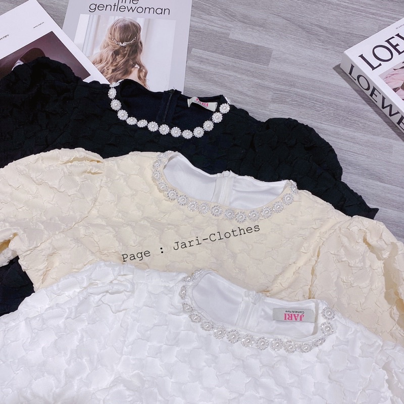 Đầm Gấm Xốp Khoét Eo Cổ Viền Ngọc JARI-CLOTHES Tiểu Thư Sang Chảnh Dự Tiệc