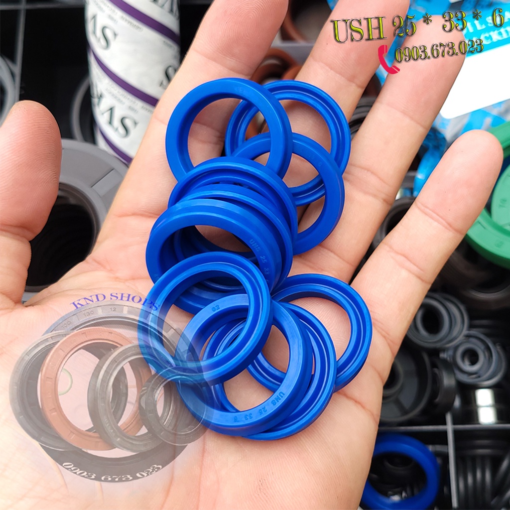 Gioăng phớt thủy lực UN/UHS 25*33*5/6/7/8, phớt chắn dầu thủy lực chuyên cho máy đào, máy xúc, cẩu và xe nâng