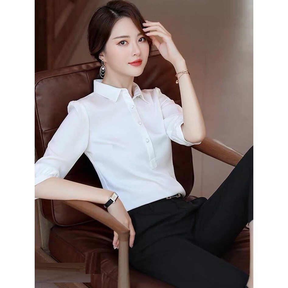 Áo Sơ Mi Nữ Công Sở GIÁ SỈ Kiểu Tay Lỡ Cài Nút Ngực | BigBuy360 - bigbuy360.vn