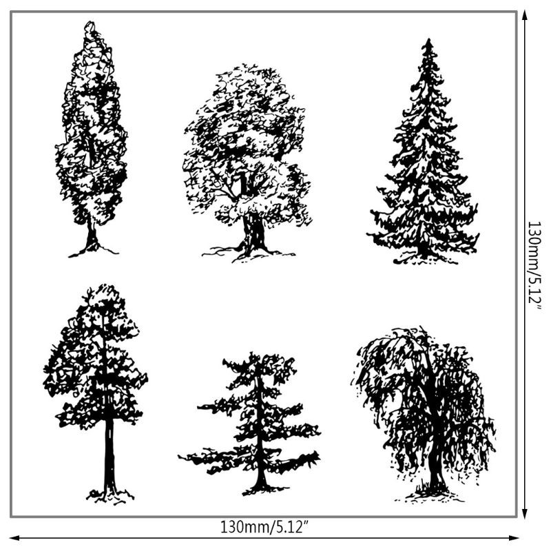 Con dấu silicone trong suốt trang trí tập ảnh hình cây lá