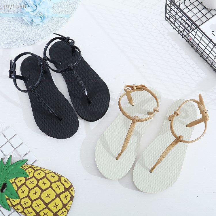 Sandals Women s summer flat-bottomed Korean version of the flip-flops student Roman beach shoes fashion simple flip-flop and slippers non-slip