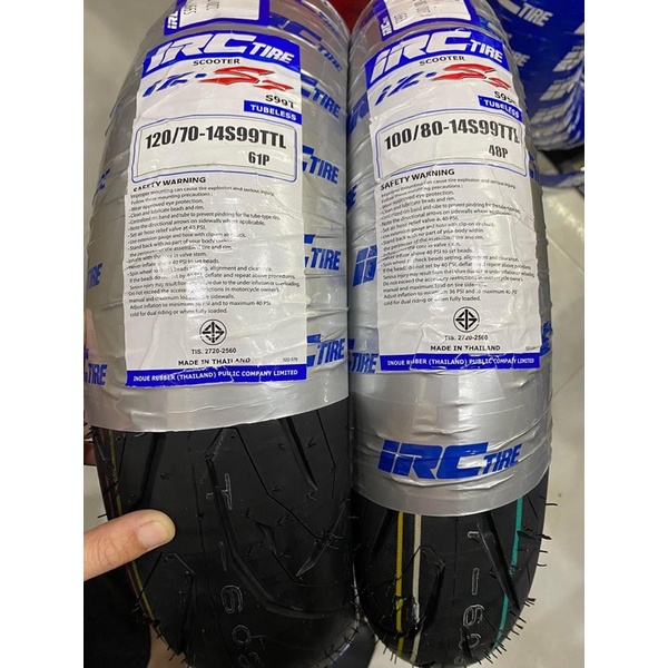 Lốp cho Pcx160, Click160, Vario160 Hiệu IRC 120/70-14 và 100/80-14