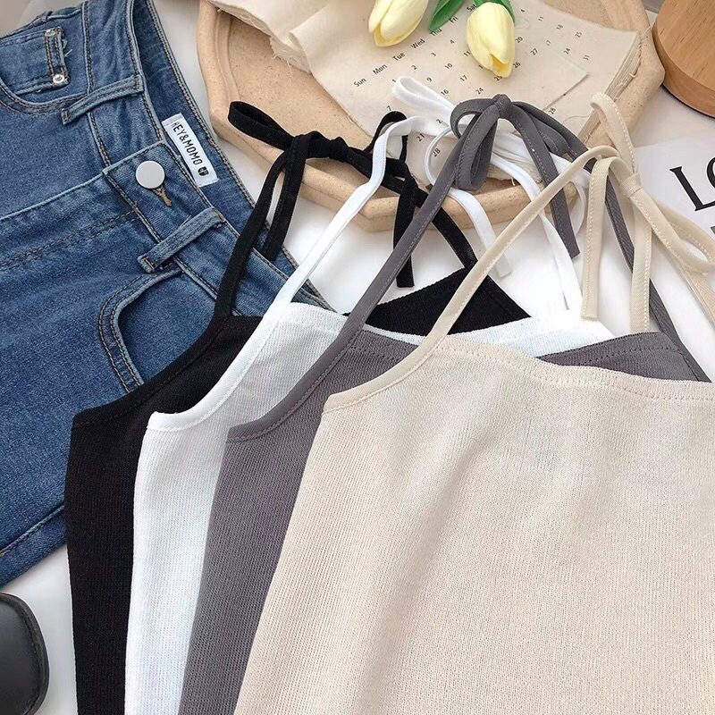 Áo croptop cổ yếm vạt chéo áo thun kiểu ThuncaStore
