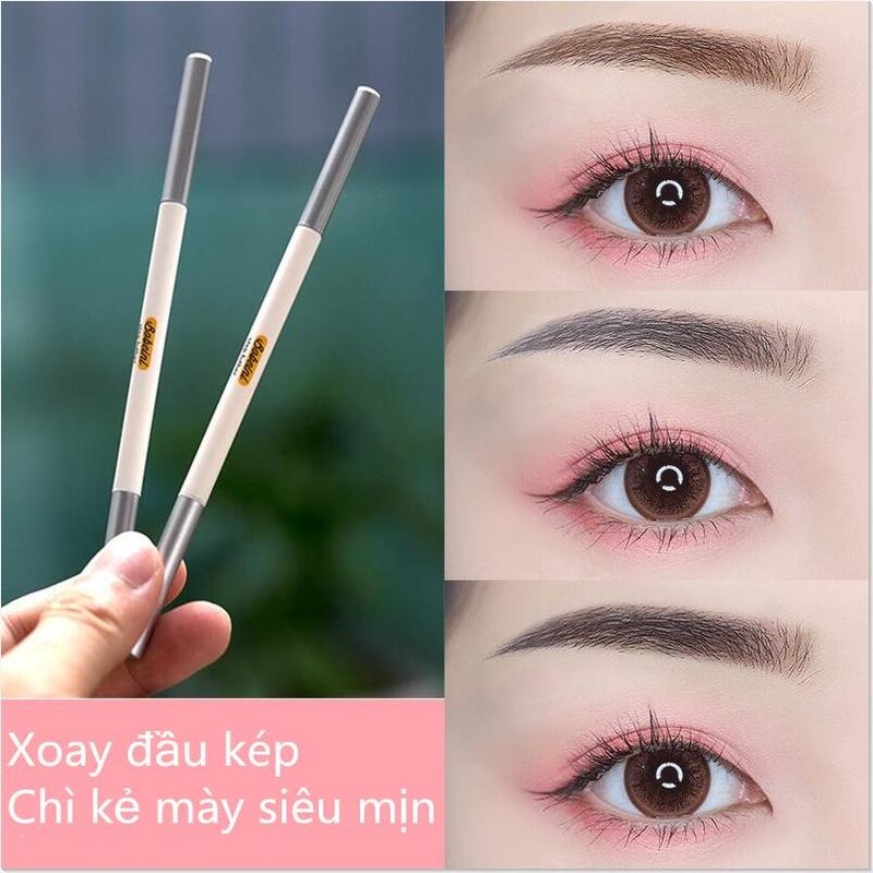 Chì kẻ mày hai đầu / chì kẻ mày thanh vàng nhỏ / chì kẻ mày không thấm nước và không thấm mồ hôi / trang điểm lâu trôi không chóng mặt Chì kẻ mày / bột kẻ mày trang điểm