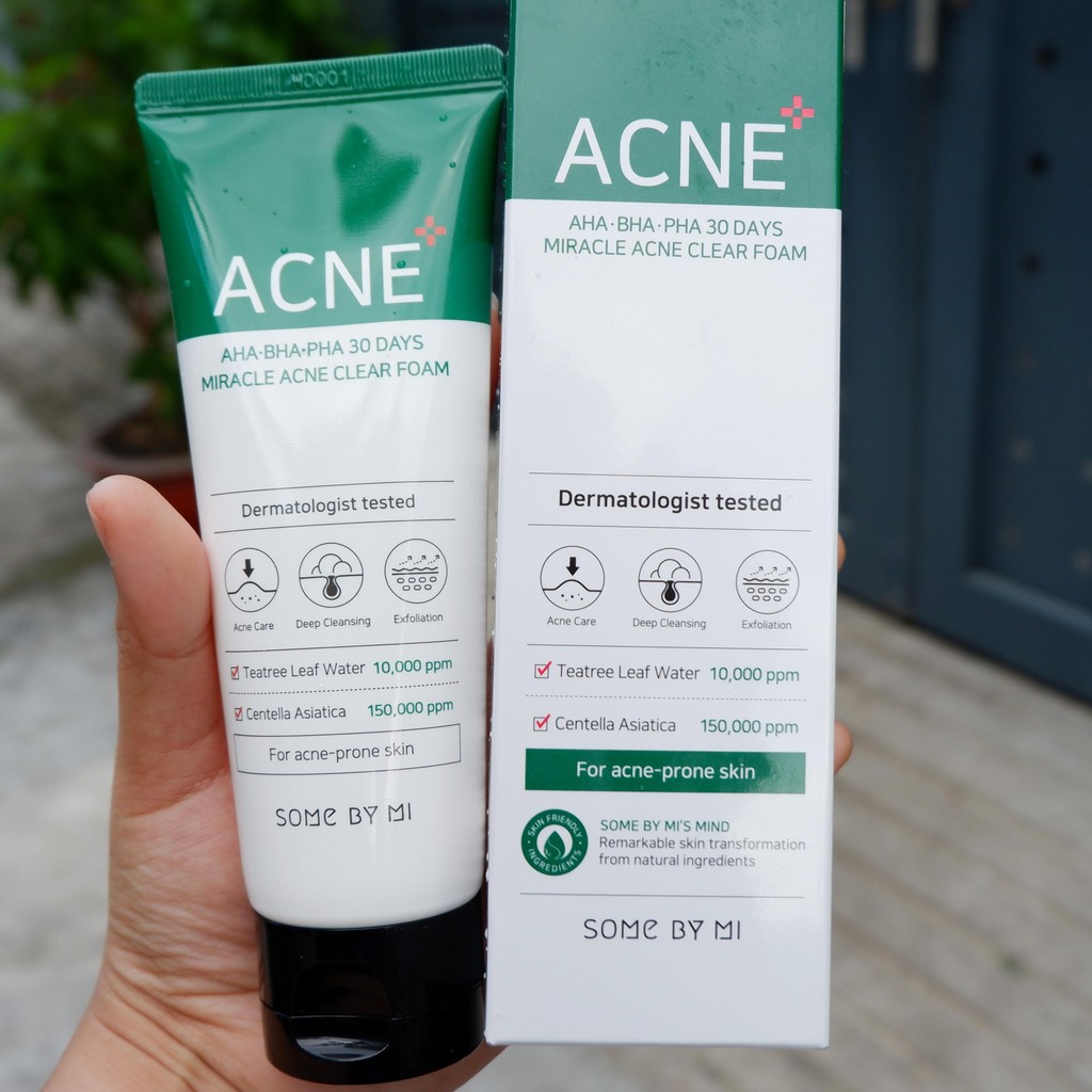 Sữa rửa mặt giúp giảm và ngăn ngừa mụn Some By Mi AHA-BHA-PHA 30 days miracle acne clear foam | BigBuy360 - bigbuy360.vn