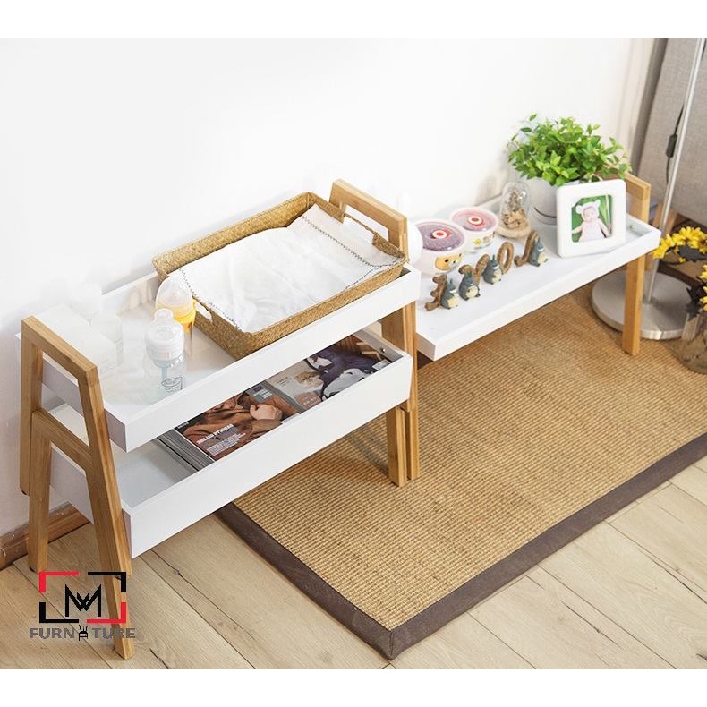 Combo 3 khay gỗ đa năng màu trắng thương hiệu MW FURNITURE - Nội thất trang trí