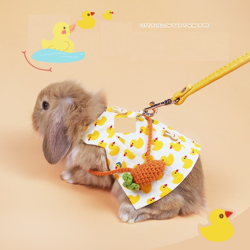 QQ Bộ Áo Liền Quần Cho Thỏ/Heo/Hamster Đi Dạo