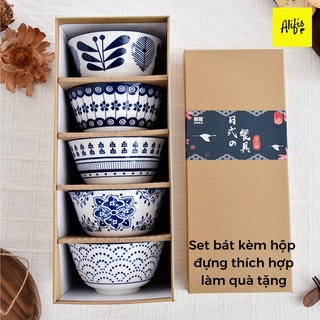 Bát ăn cơm , chén sứ ăn cơm set 5 chiếc Alifis