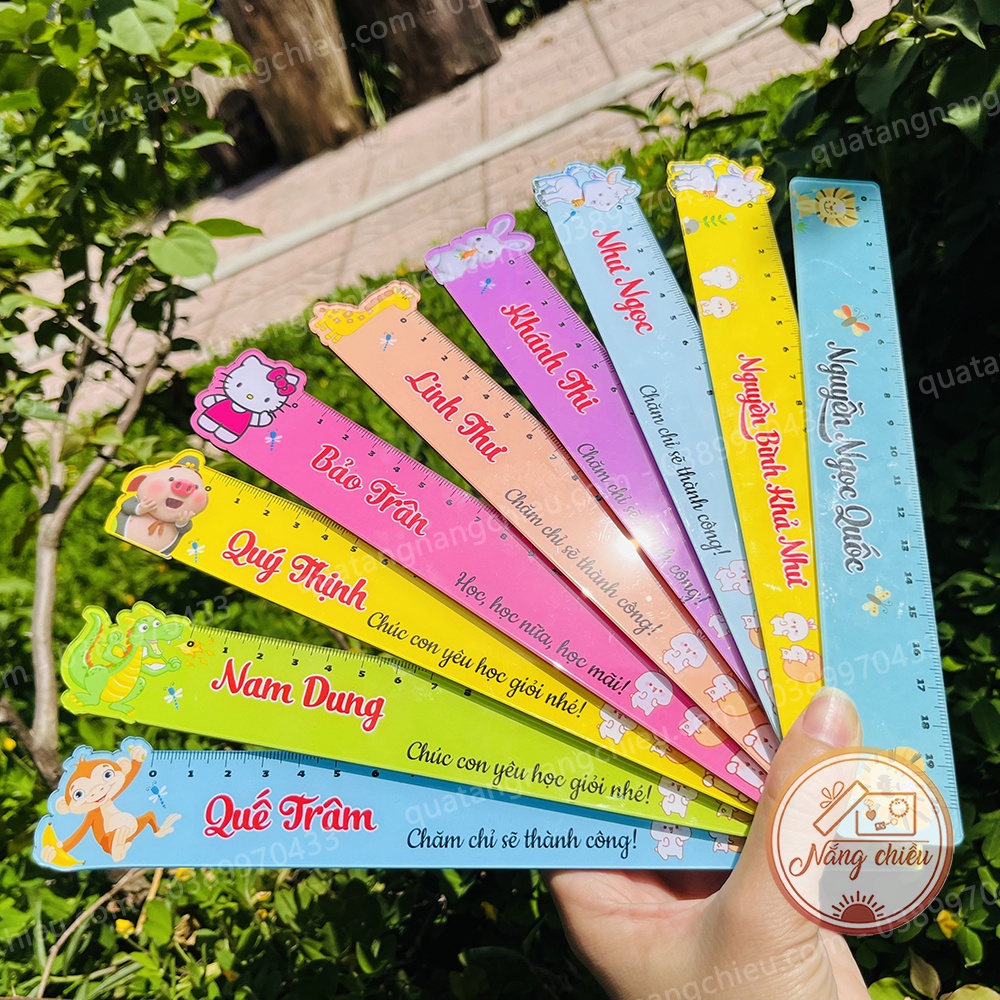 Thước kẻ học sinh, giáo viên, chất  liệu mica màu in và thiết kế theo yêu cầu, Thước 12 con giáp , giá siêu rẻ