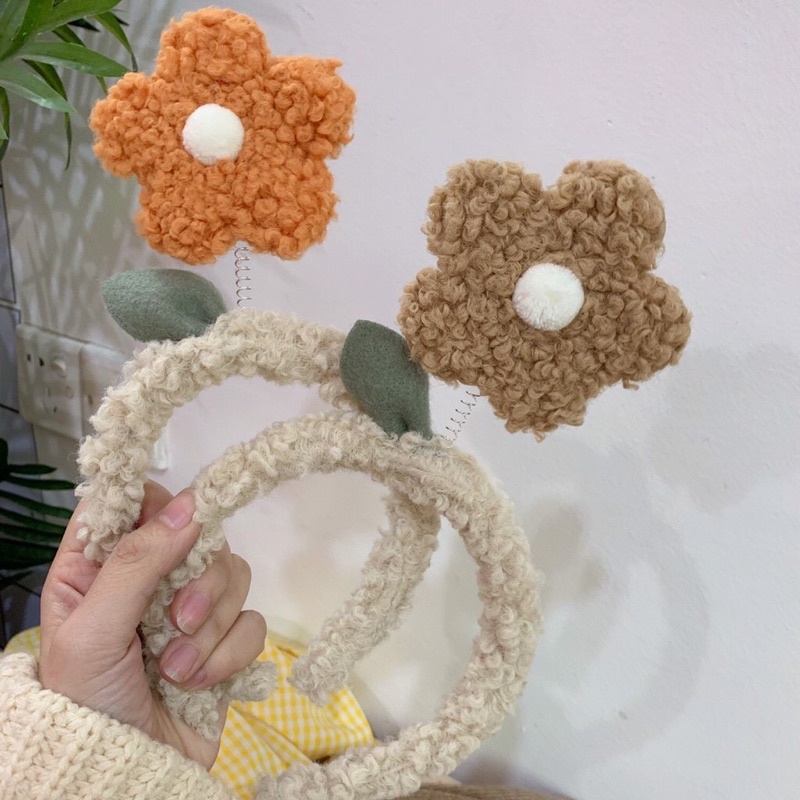 Bờm tóc cute lò xo gắn bông hoa, bờm tóc Hàn Quốc cute