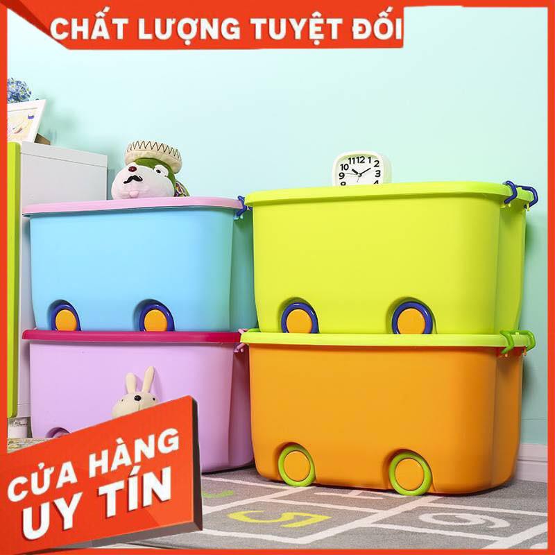 [XẢ KHO+FREE SHIP] Thùng nhựa có nắp, bánh xe đụng đồ dùng, đồ choi cho bé cho mẹ