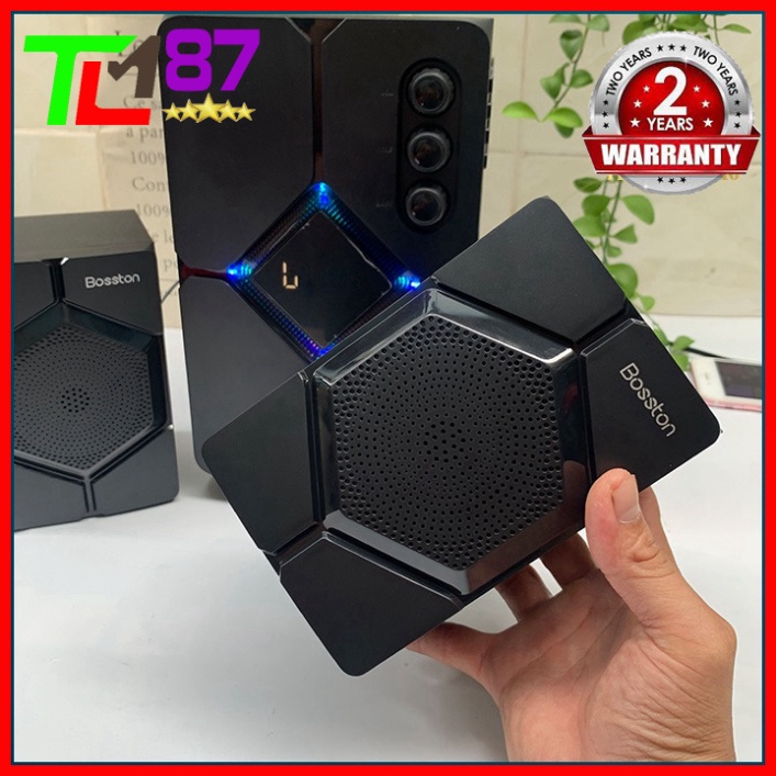 Loa Máy Tính PC Laptop Để Bàn Công Suất Lớn Bluetooth 2.1 BOSSTON T1800 Đèn LED RGB - Loa Nghe Nhạc Mini Có Dây Gaming