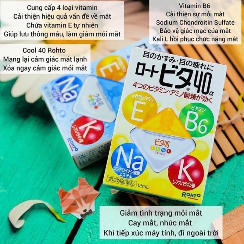 Nước nhỏ mắt Rohto vila 40 Nhật bản chai 12ml