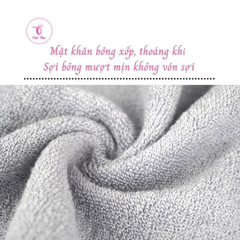 Khăn mặt cotton gia đình nhỏ cao cấp VIỆT THƯ, siêu mềm mịn, siêu thấm hút, siêu kháng khuẩn, 60gr, 25x50cm