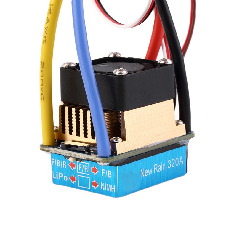 Bộ điều tốc chổi than chống nước 60A ESC 5V 3A Bec T-plug cho xe hơi điều khiển từ xa 1 / 10
