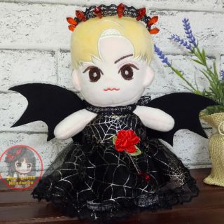 Outfit doll 20cm - Váy Halloween mạng nhện cánh dơi