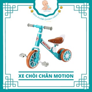 free ship! Xe chòi chân thăng bằng cho bé MOTION \ ADCHIWANGZI, có bàn đạp 2in1 yên bằng da - MÀU XANH