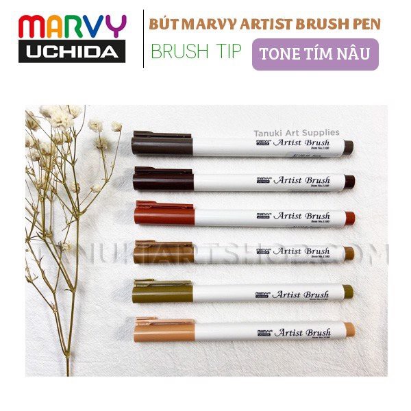 Bút Marvy Artist Brush ( Tone Tím nâu )