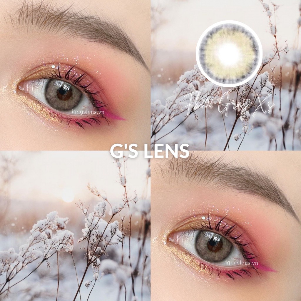 Kính Áp Tròng Xám Tây Style USA Không Giãn Tròng Size XS 14mm Có 0 Đến 6 Độ Cận Fb202 Gray