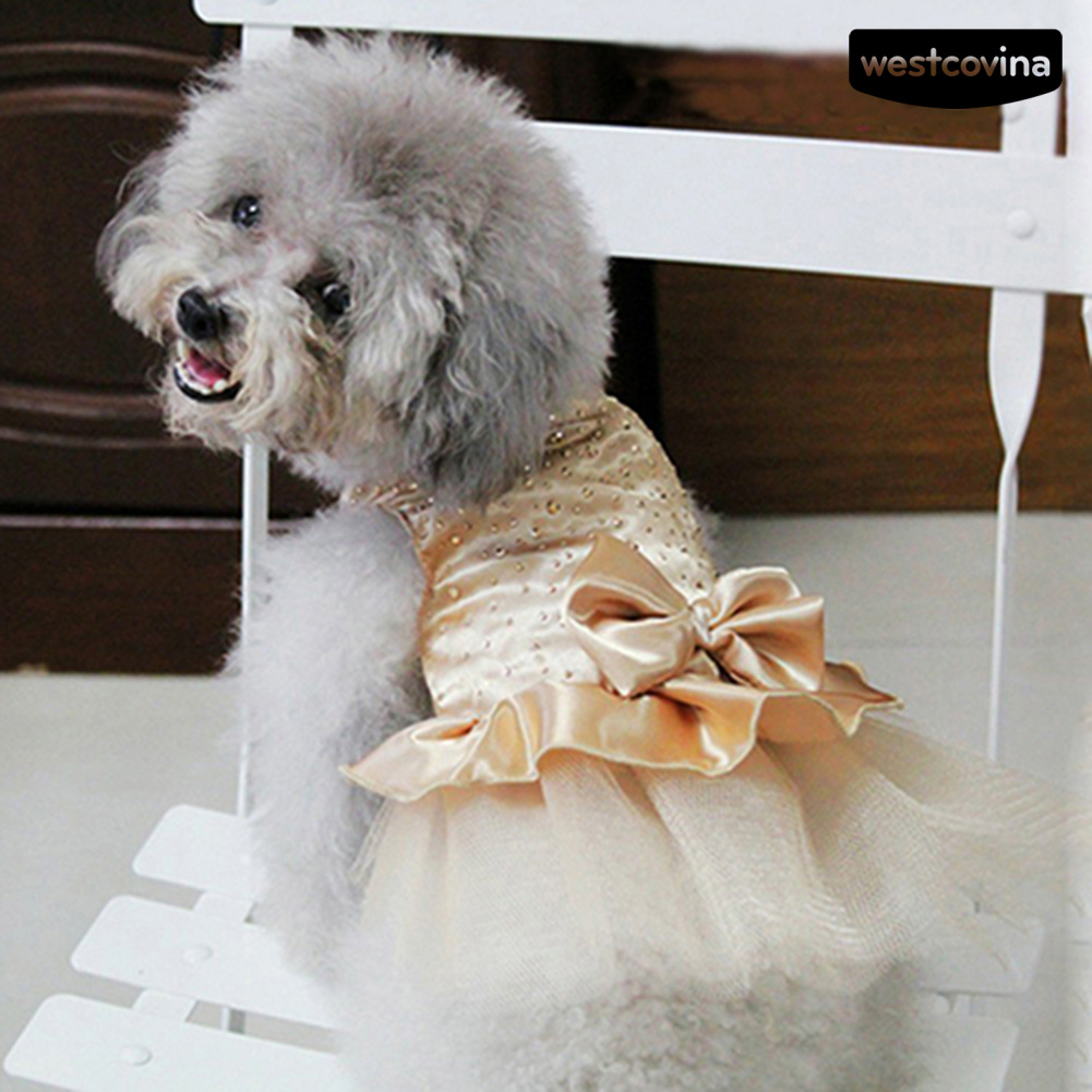 Đầm Tutu Công Chúa Đính Nơ Xinh Xắn Cho Thú Cưng