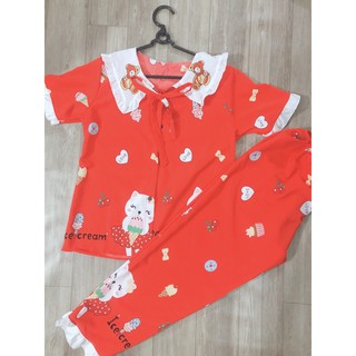 Đồ bộ tiểu thư lụa hàn size 40-55kg