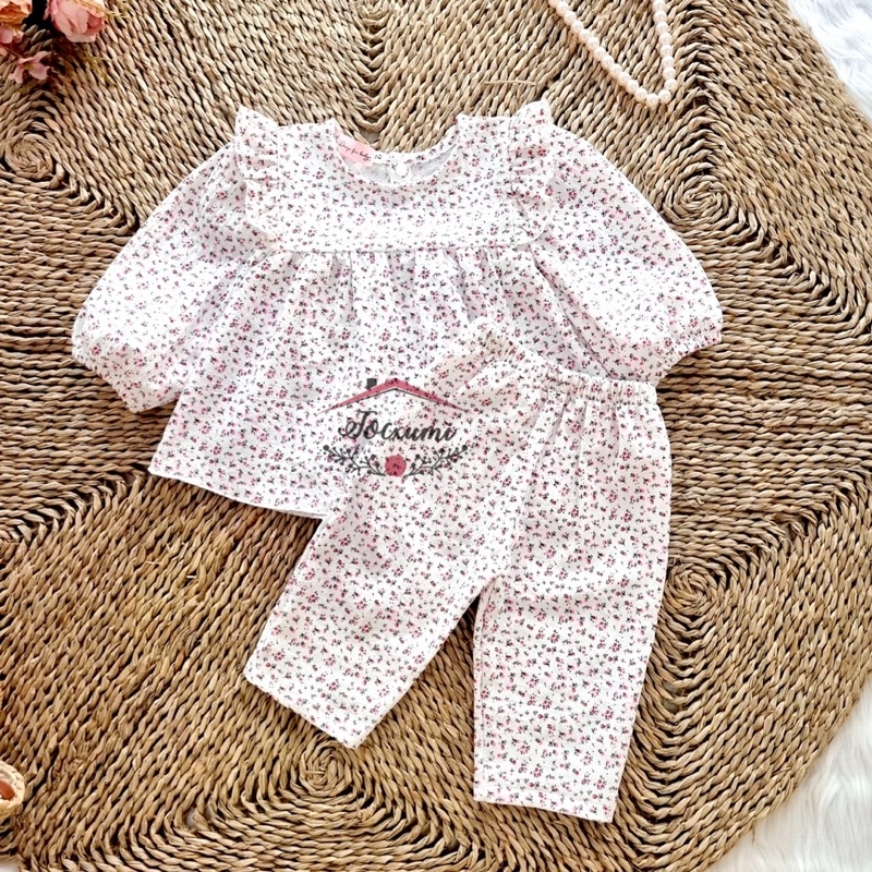 Set bộ dài cánh tiên hoa nhí hồng - Tocxumi