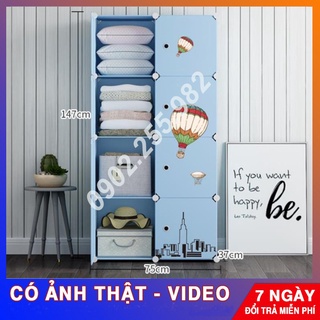 [ MỚI VỀ ] TỦ NHỰA ĐỂ QUẦN ÁO ĐA NĂNG LẮP GHÉP THÔNG MINH GIÁ RẺ 8 Ô TREO GẤP QUẦN ÁO
