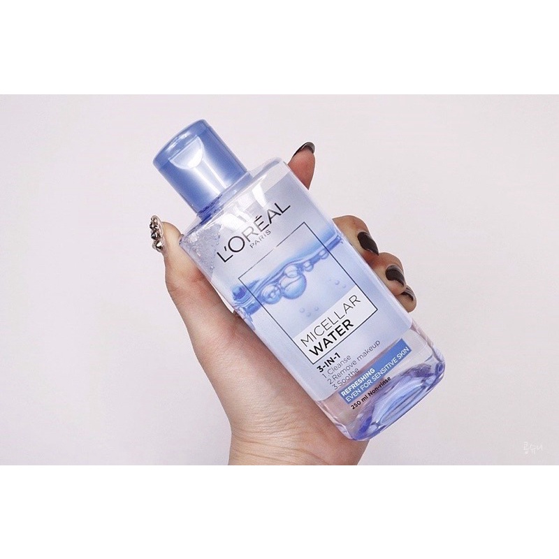 Nước Tẩy Trang Làm Sạch Tươi Mát 3 In 1 Cho Da Dầu L'Oreal Micellar Water 3-in-1 Refreshing Even For Sensitive Skin