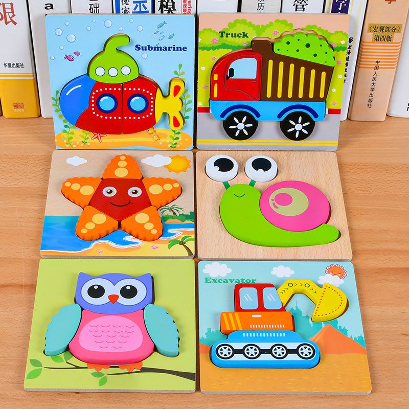 Đồ chơi ghép hình gỗ nổi 3D  thông minh Montessori- Loại  3d màu- gỗ dầy- nhiều chủ đề giúp bé phát triển trí tuệ