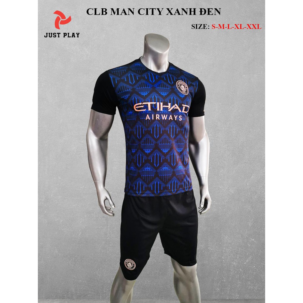 [ĐẸP MÊ LY] Mẫu đồ đá banh CLB Mancity siêu đẹp, mẫu mới nhất năm 20-21, vải thun lạnh cực mát