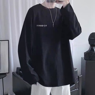 Áo thun dài tay in chữ TOBANYI form rộng, Áo phông dài tay unisex mặc phối bên trong siêu chất nam nữ đều mặc