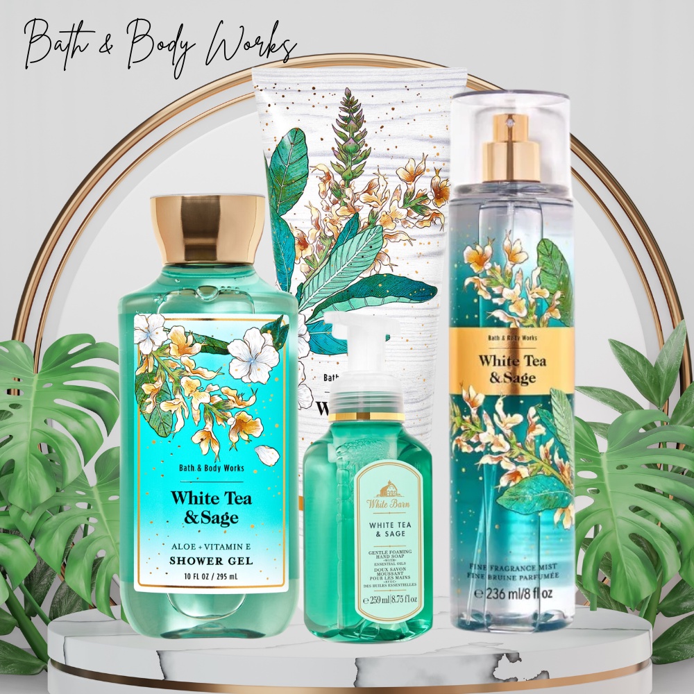 Sữa Tắm Toàn Thân Bath and Body Works White Tea & Sage Cho Làn Da Sạch Thoáng Thơm Mát Chai 295ml