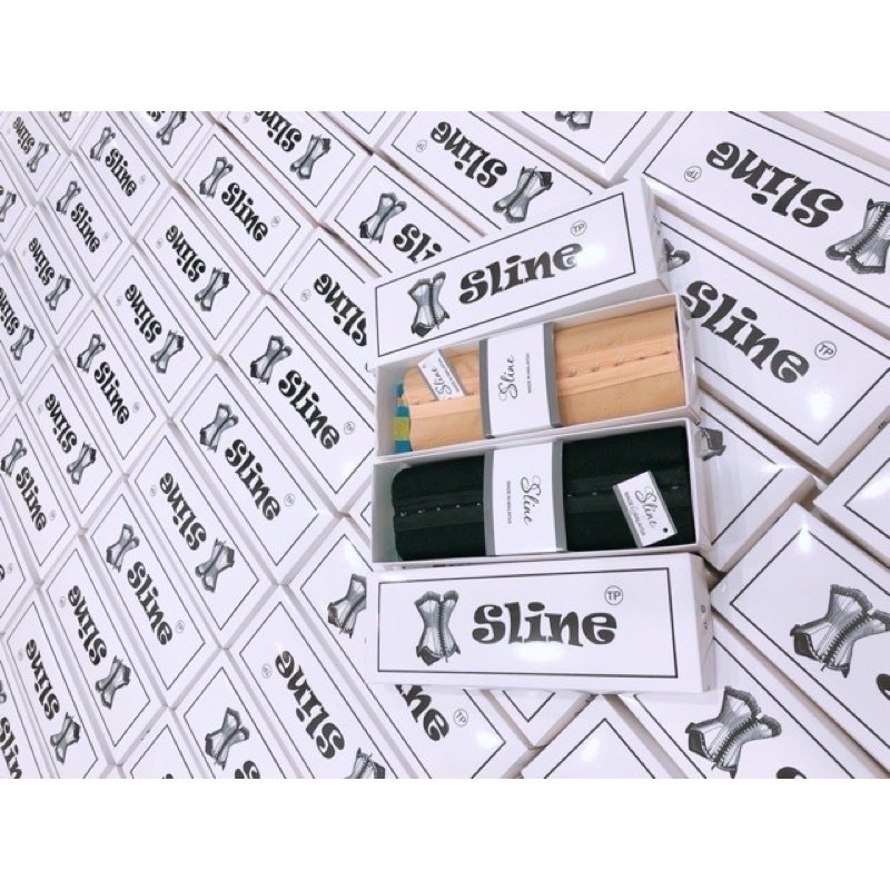 Đai nịt bụng latex Sline 16 Xương Dài 28cm gen siết định hình eo giảm mỡ bụng fullbox hộp tem thước đầy đủ