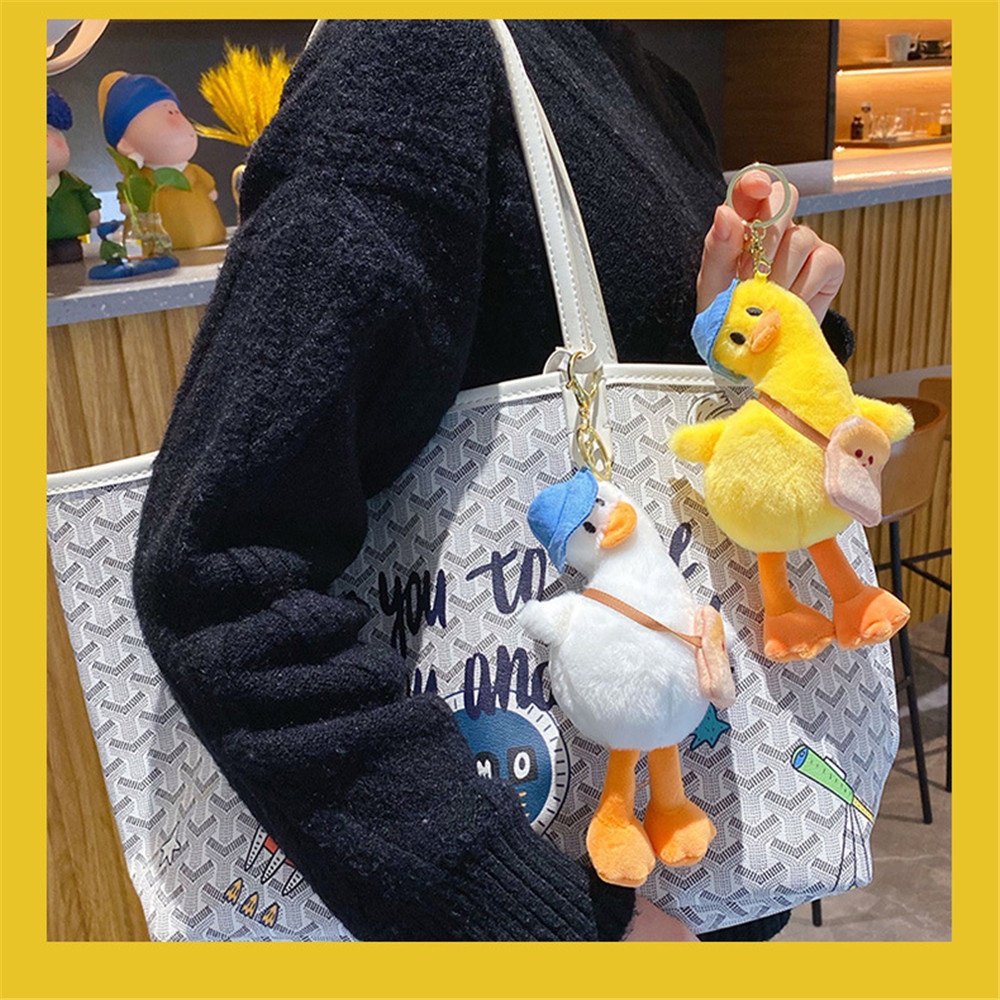 Móc Khóa Hình Vịt Nhồi Bông Dễ Thương Dùng Trang Trí Túi Xách