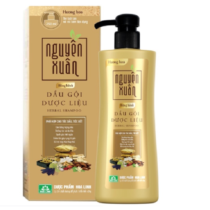 [HCM] Dầu gội dược liệu Nguyên Xuân Bồng bềnh 350ml tặng 35ml - Ngát hương hoa, phù hợp cho da đầu dầu