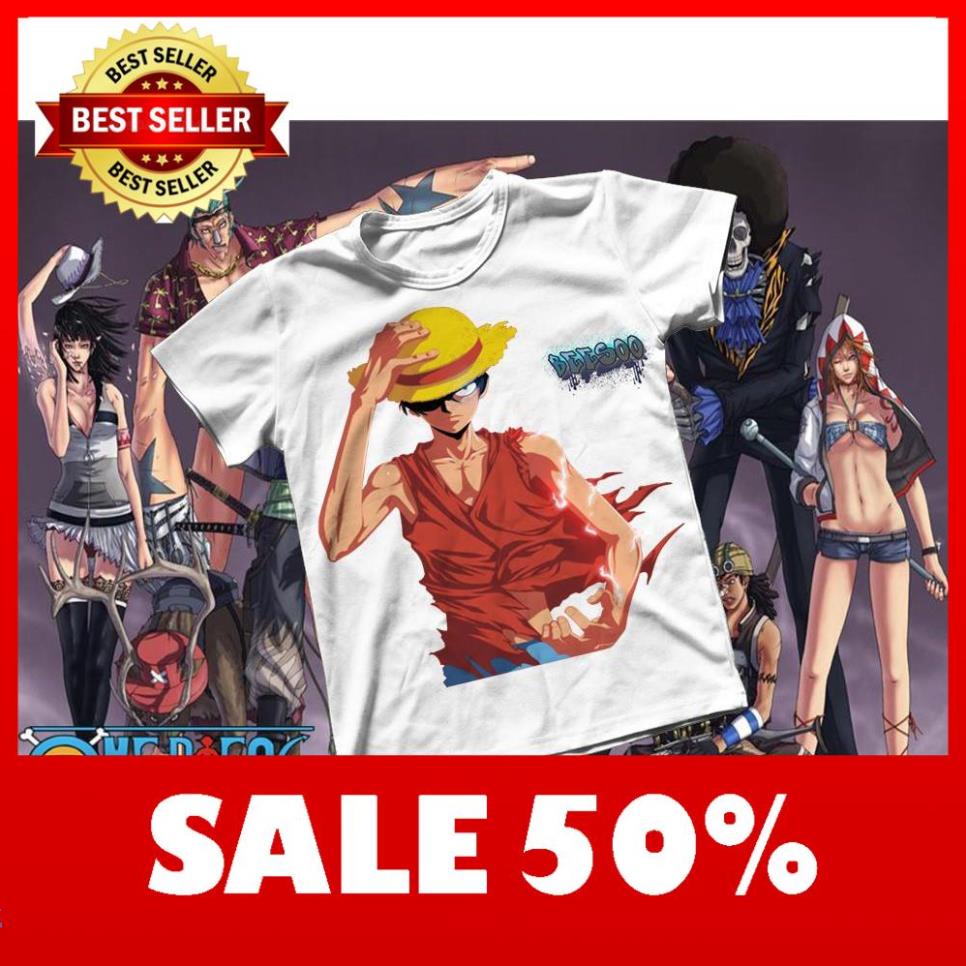 Áo thun Cotton Unisex - Anime - One Piece - Monkey D luffy Gear 2