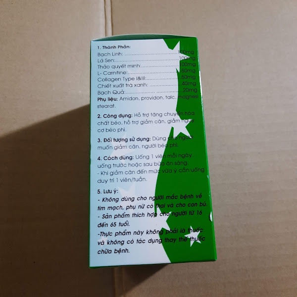 viên nang giảm cân Hồng hạc phục linh chứa Collagen Lá sen trà xanh - hàng chính hãng - giảm cân an toàn hiệu quả