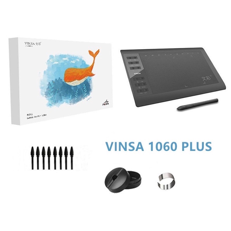 Bảng vẽ điện tử VINSA 1060 PLUS 10x6 inch - Phiên bản nâng cấp mới nhất so với GAOMON 1060 PRO (bảo hành 6 tháng)