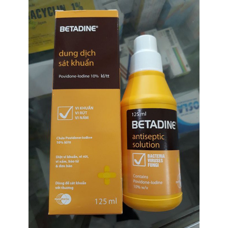 Betadine sát khuẩn vàng 10%, 30ml - 125ml