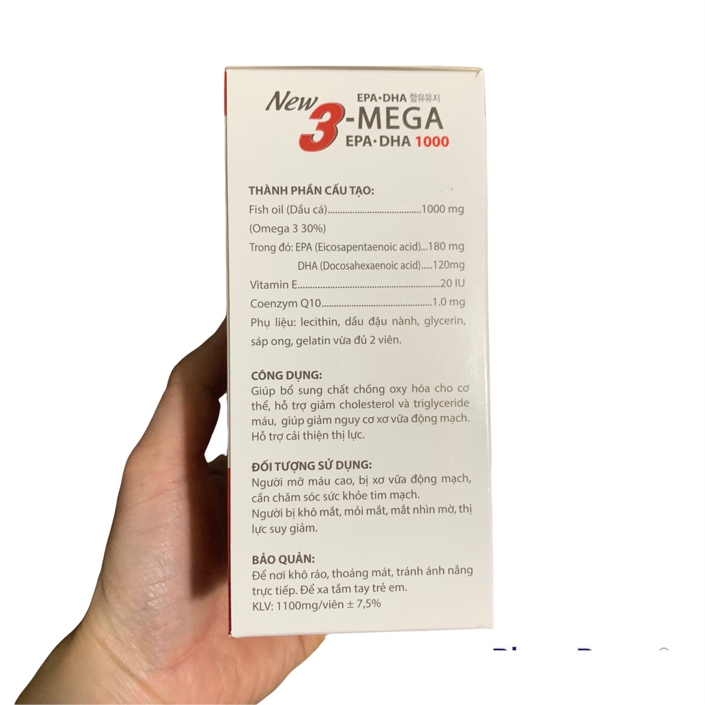 Viên dầu cá Alaska omega 3 NEW 3- MEGA Lọ 100 viên