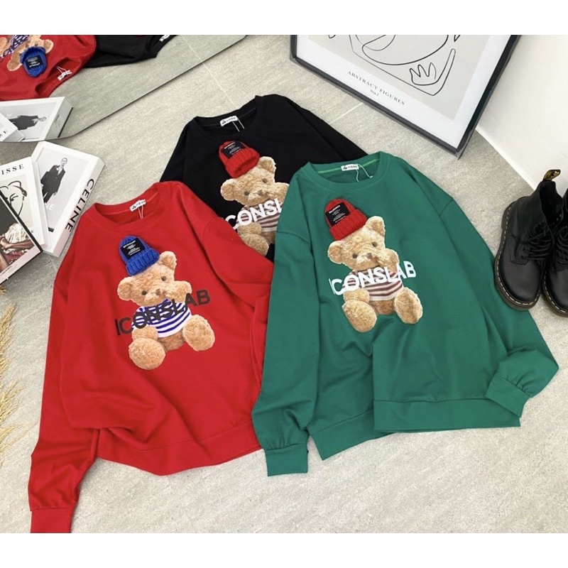 Áo sweater gấu 3 màu