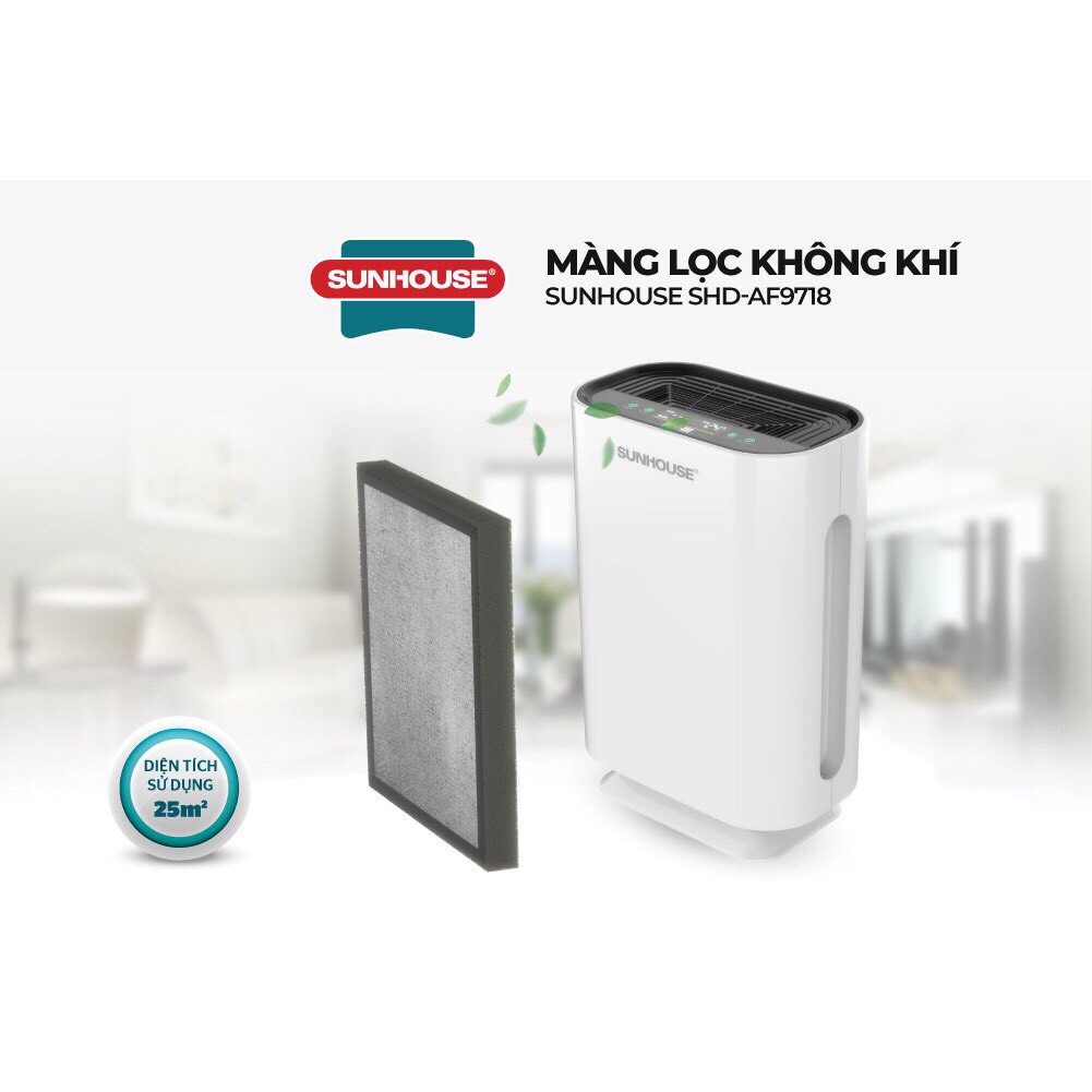 {HÀNG CHÍNH HÃNG} MÀNG LỌC KHÔNG KHÍ SUNHOUSE SHD-AF9718,MÀNG LỌC HEPA ĐA LỚP, LỌC SẠCH BỤI MỊN, KHÍ THẢI, TẠP CHẤT