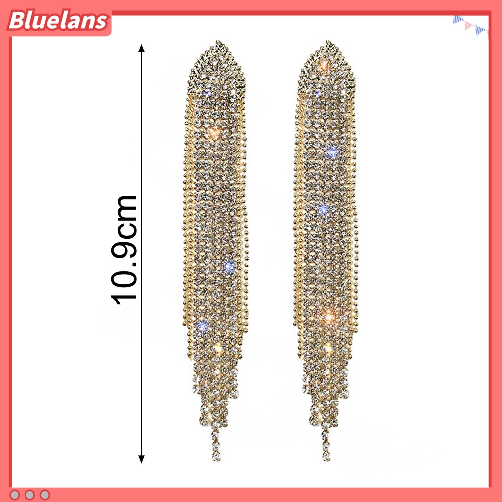 1 Đôi Bông Tai Tua Rua Đính Đá Lấp Lánh Thời Trang 48h