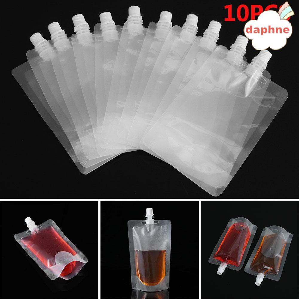 Daphne Set 10 Túi Đựng Nước Sốt / Nước Ép / Cà Phê / Sữa 250ml Chống Rò Rỉ Tiện Dụng