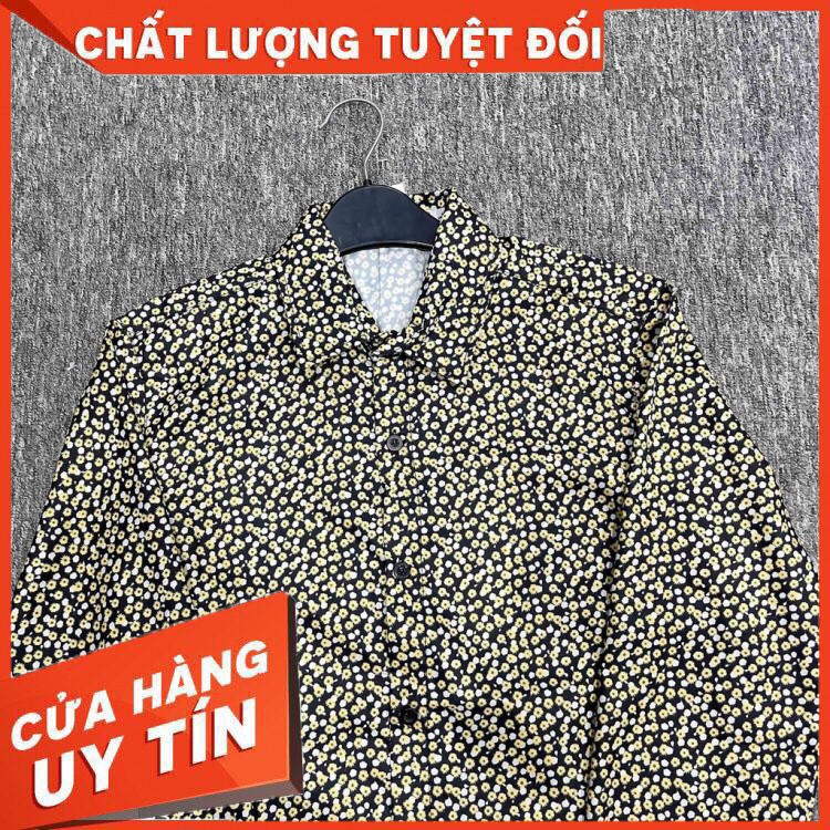 BST Áo Sơ Mi Đôi Nam Nữ Hoa Nhí Vàng Chuyên Cặp Đôi Couple -Mẫu D260