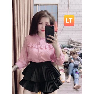 áo sơ mi phối ren hoa tuyết