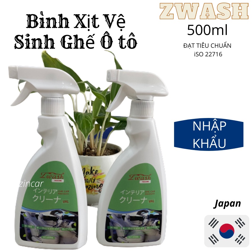 Bình Xịt Vệ Sinh Ghế Ô Tô Zwash Bình Xịt Duyệt Khuẩn Của Nhật Hàng Chính Hãng