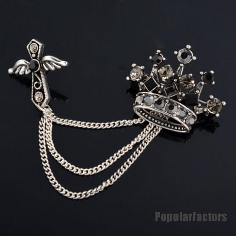 Ghim Cài Áo Hình Vương Miện Đính Đá Nhân Tạo Thời Trang